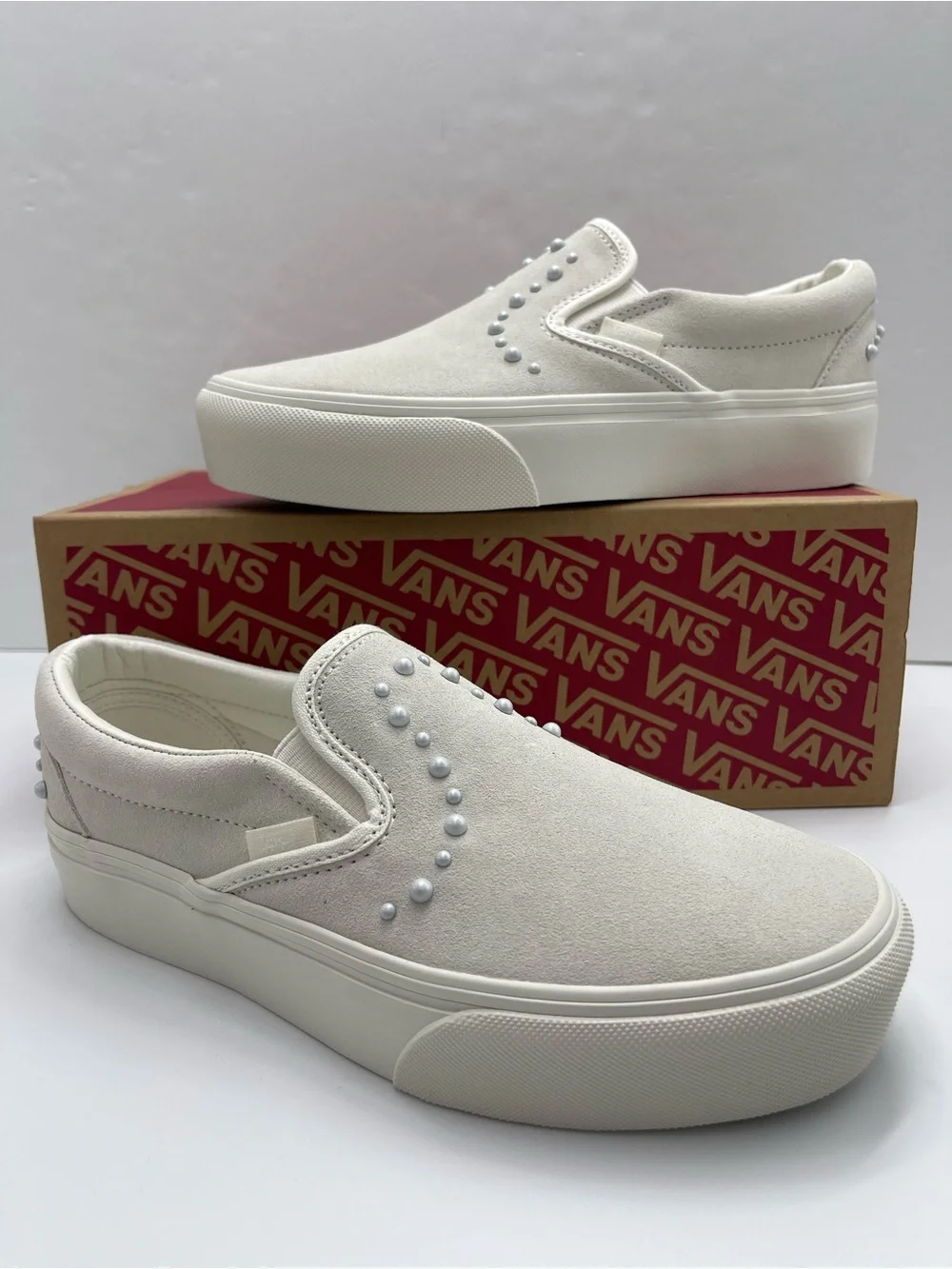 Vans WMNS Classic Slip-On Platform Pearls Marshmallow VN000EA9CCZ Sneakers